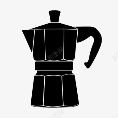 莫卡壶意式浓缩咖啡意大利图标图标