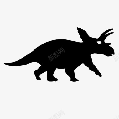 恐龙动物头骨三角龙史前侏罗纪公园图标图标