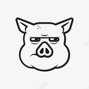 怀疑可疑的猪警惕的怀疑的图标图标