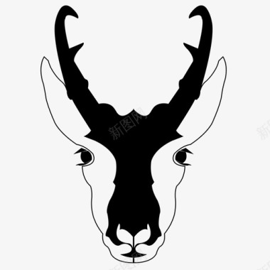叉角羚动物羚羊图标图标