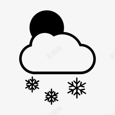 下雪标志晚上下雪天气下雪天图标图标