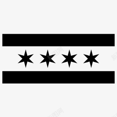 芝加哥旗风城条纹图标图标