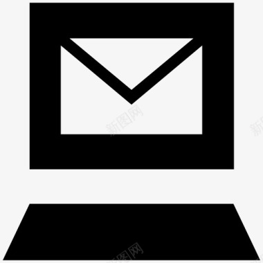 电子邮件通讯屏幕上的信封图标图标