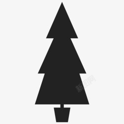 针松圣诞树装饰灯图标高清图片