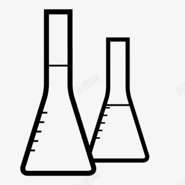 化学品矢量化学科学实验研究图标图标