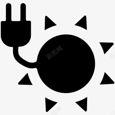 排球标志太阳能电源插头自然电源图标图标