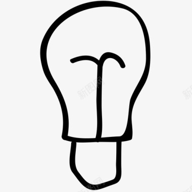灯泡电子手绘涂鸦图标图标