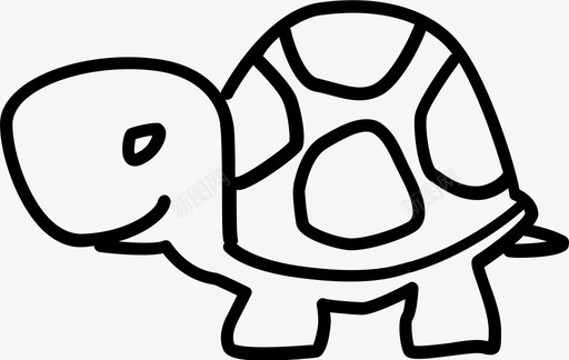 乌龟生日卡乌龟动物涂鸦图标图标