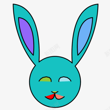 灰色兔子免抠兔子虫子动物图标图标