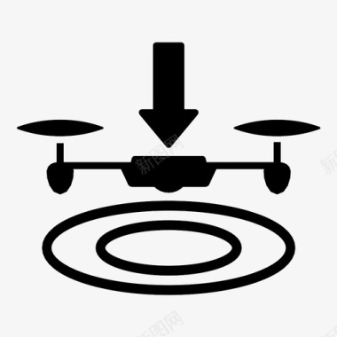 四旋翼机着陆旋风鸟摄像图标图标