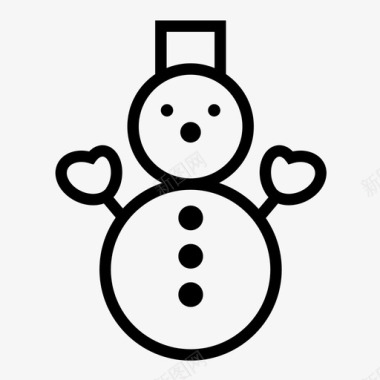 冬天的雪人雪人冬天降雪图标图标