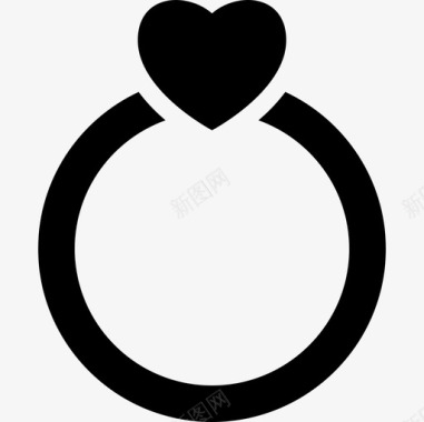 爱的戒指有一颗心形状心跳图标图标