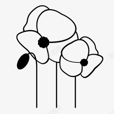 罂粟澳新军团植物图标图标