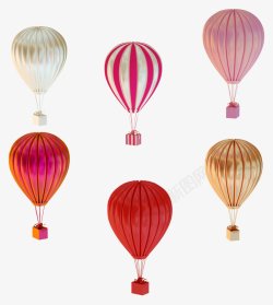 C4D小透明底3D热气球氢气球悬浮工作其他素材