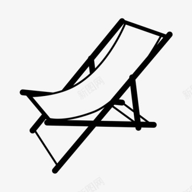 沙滩暴晒躺椅扶手椅沙滩图标图标