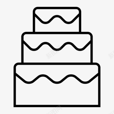 婚礼蛋糕三层糖果图标图标
