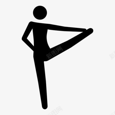 瑜伽劈腿伸展图标图标