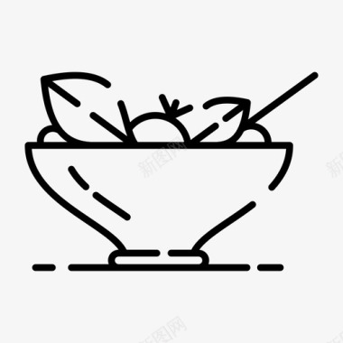 沙拉碗筷子图标图标