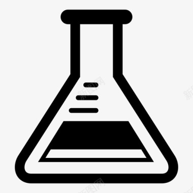 科学实验品锥形烧瓶玻璃玻璃器皿图标图标