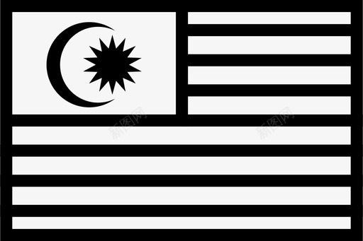 马来西亚国旗条纹星光图标图标