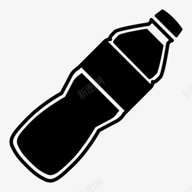 塑料水瓶饮用水h20图标图标