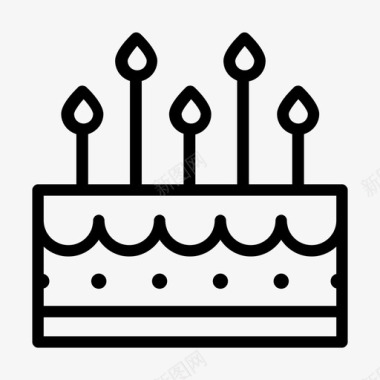 生日蛋糕带蜡烛的蛋糕庆祝图标图标