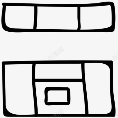 厨房一套家具厨房家具涂鸦图标图标