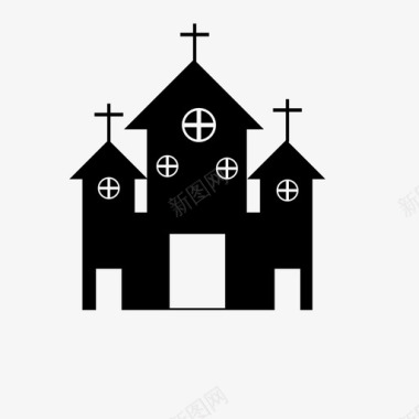 十字架教堂宗教祈祷图标图标