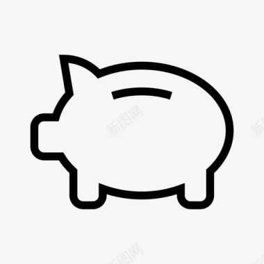 猪钱罐存钱罐现金硬币图标图标