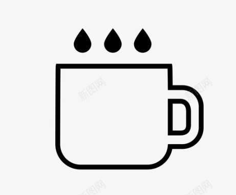 浓缩咖啡三杯咖啡马克杯图标图标