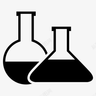 科学小实验烧瓶烧杯化学图标图标