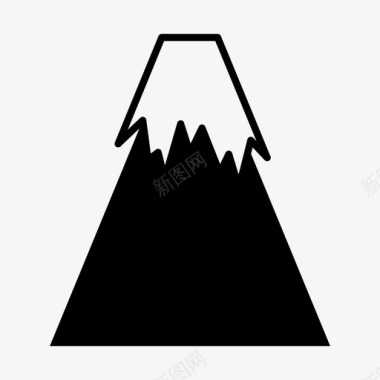 火山雪盖山峰图标图标