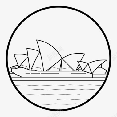 悉尼建筑城市图标图标
