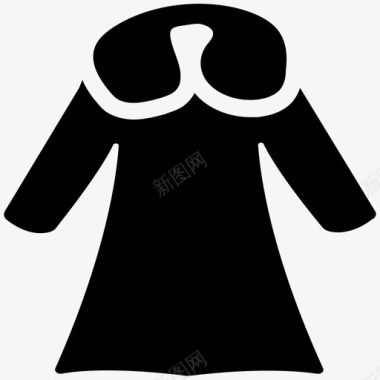 女士系带大衣裘皮大衣时装裘皮领连衣裙图标图标