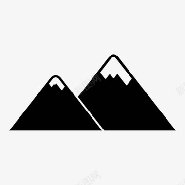 山坡山自然山峰图标图标