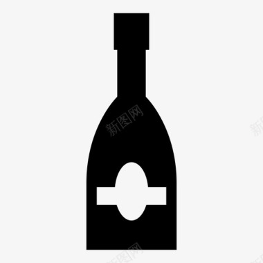 快乐香槟瓶子气泡图标图标