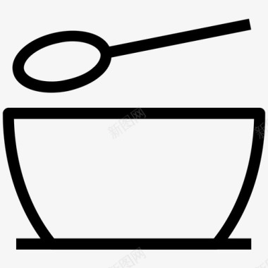碗带汤匙的碗食物图标图标