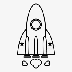 矢量起飞飞船宇宙飞船太空人宇航员图标高清图片