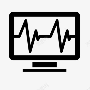 粉色心电图心电图恢复脉搏图标图标