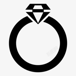 宝石的浪漫婚礼戒指奢侈品婚姻图标高清图片