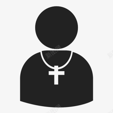十字架牧师牧师剪影宗教图标图标
