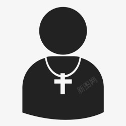 十字架剪影牧师牧师剪影宗教图标高清图片