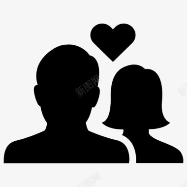 夫妇情侣心形符号女人图标图标