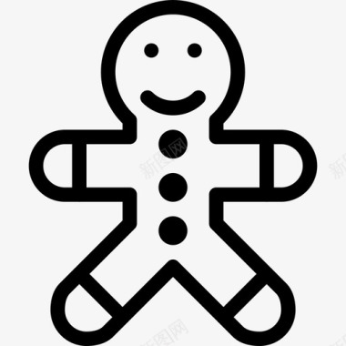 冬天的标志姜饼人冬天假日图标图标