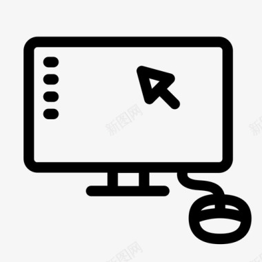 台式电脑个人电脑办公室图标图标