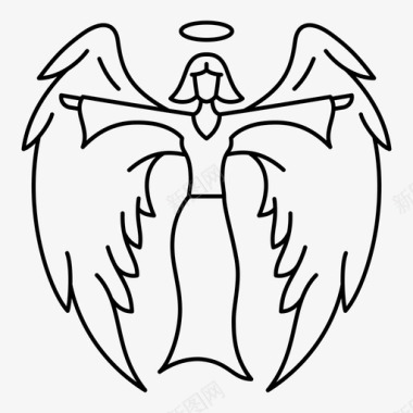 天使天使中年神话图标图标