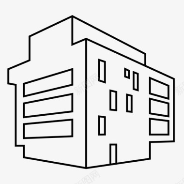 建筑房地产开发公寓大楼图标图标