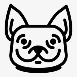 斗牛犬的脸法国斗牛犬小狗宠物图标高清图片