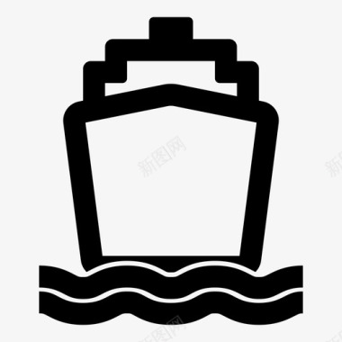 海浪船船长游轮图标图标
