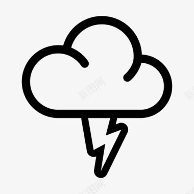 雷风暴云闪电预报图标图标
